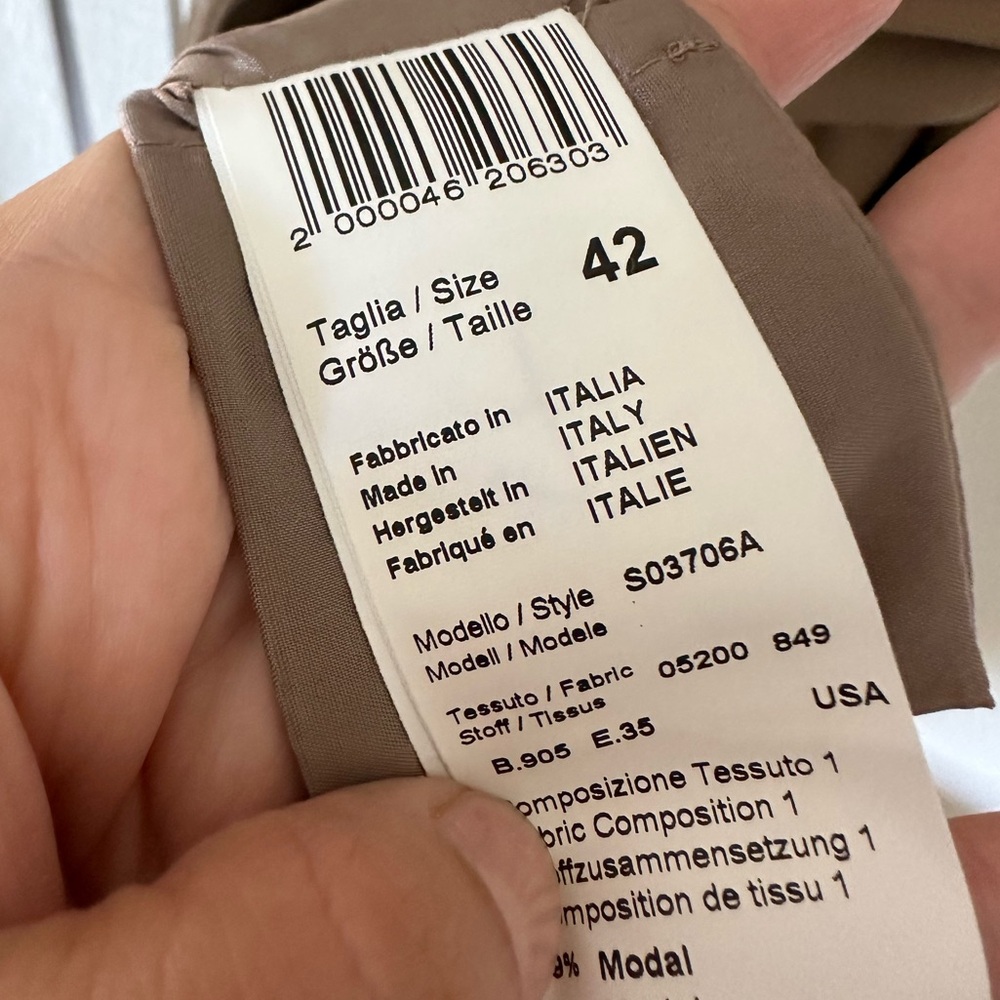 Peserico Taupe Double Breasted Peacoat - Picture 8 of 9